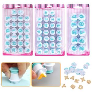 Mi.more Cookie Mold Press Stamp DIY Embossing Mold 26pcs Uppercase Letters/ 10pcs Number Style Biscuits Cutter Cake Baking Tools