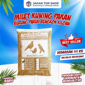 Milet kuning Bersih 1 KG Pakan Burung Love Bird Kenari Parkit Nuri KEMASAN PREMIUM