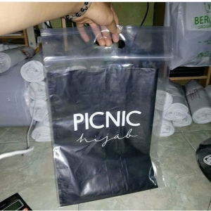 Klip Putih Bening Ziplock Packing 100Pcs 30x38+7 Transparan - Susu - Hitam Glossy Bahan PE 0.50Mic