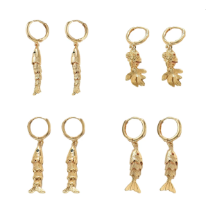 Artistic Dangle Fish Earrings Accessory Designed for Women Who Appreciate Marine Accent and Seek Individuality