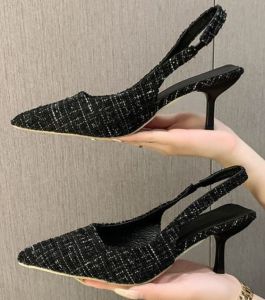 [JESSICASTORE] Pointed Heels for Women 2023 Summer Half Closed HEELS with 5.5 Cm  #1855