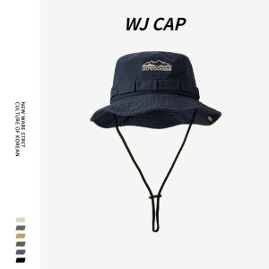 【WJ】Outdoor Fashion Washed Vintage Pot Hat for Men and Women Couples Travel Letter Embroidered Sunshade Fisherman Hat