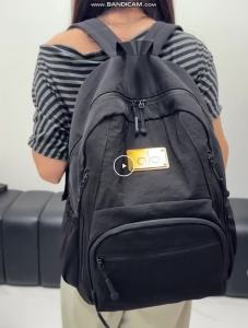 ALO Women Large Capacity Nylon Backpack Multi Zipper Pockets Lightweight Laptop Backpack Casual School Travel Daily Backpack For Ladies