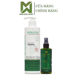 Combo dầu gội xịt bưởi chống rụng kích mọc tóc Vitalycil 100ML - 470ML