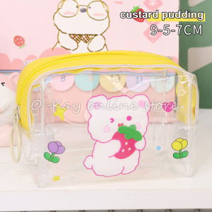 O-KAY Transparent Fashion Cartoon PVC Storage Bag Women Mini Wallet Clutch Purse Makeup Bag Coin Purse