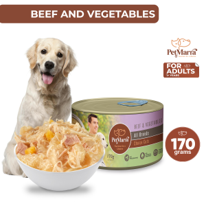 PetMarra Choice Cuts Adult Dog Wet Food Can Beef and Vegetables Flavor 170g canned pet dogs pets foods all breeds