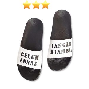 Sandal Pria Slide "BELUM LUNAS" Slip on selop TPR