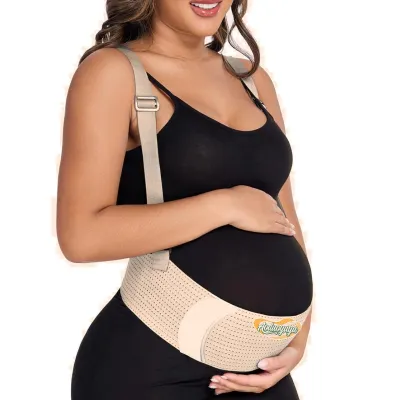 Aoduoyaya Pregnant Support Belt Breathable Adjustable Prenatal Belly Band in The Second and Third Trimesters