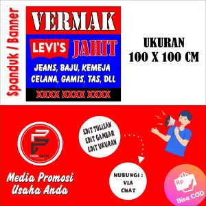 Spanduk Vermak Jahit / Banner Vermak Levis / Spanduk Ukuran 1 x 1 m
