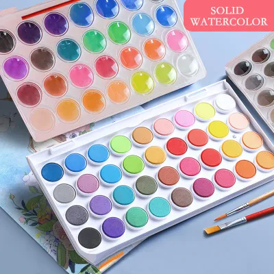 36 Colors Portable Solid Watercolor Paint Set Water Color Brush Pen For child Painting Art Supplies