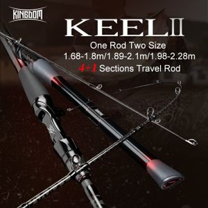 Kingdom New Keel-II travel fishing rod 4+1 sections trout Lures spinning and casting rod for fishing ultralight feeder carbon fishing rods