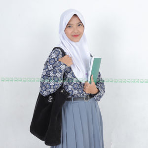 Seragam Batik SMK atau SMA Motif Bunga Matahari Untuk Perempuan