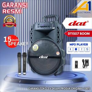 Speaker Portable DAT DT 1507 | Speaker Bluetooth DT1507 15 Inch Trolley 2 Mic wireless