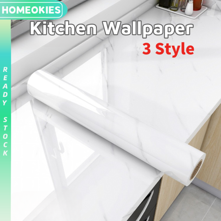 Marble Wallpaper Waterproof Kitchen Self Adhesive Wallpaper Oil Proof ...