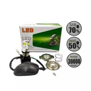 LAMPU DEPAN LED 3 SISI SUPER TERANG ARUS AC DC UNIVERSAL PEMASANGAN UNTUK SEMUA MOTOR WJY555