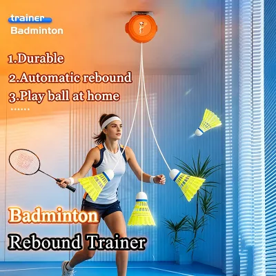 Suspended badminton indoor and outdoor single training device for one person to play badminton