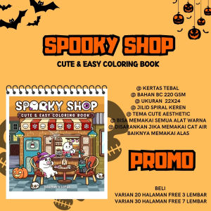 Spooky Shop Cute And Easy Coloring Book Buku Mewarnai Tema Halloween Untuk Anak Dan Dewasa Kertas Tebal