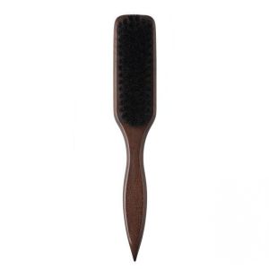 VERMILL Wooden Handle Boar Bristle Hair Brush Smooth Backcombing Back Hair Brush Professional Edge Control Barber Styling Bristle Brush For Thick/Fine Hair