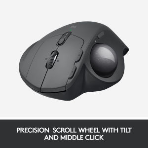Logitech MX ERGO S Advanced Wireless Trackball – For PC and MAC Ergonomic Design Adjustable Hinge Precision Scroll Wheel Two-Channel Easy Switch Long-lasting Rechargeable Battery