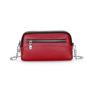 Royal Bagger Chain Crossbody Bags for Women Genuine Cow Leather Fashion Small Handbag Purse Zipper Big Capacity Clutch Bag 1266