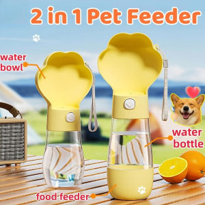 2IN1 Pet Water Bottle Outdoor Dog Portable Food Feeder Cat Water Dispenser Food Container