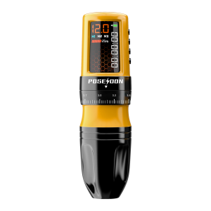 POSEIDON Tattoo Pen Wireless Tattoo Machine with 2300mAh Capacity Wireless Power Supply and Adjustable Stroke Digital LED Display and High-Quality Motor for Artist