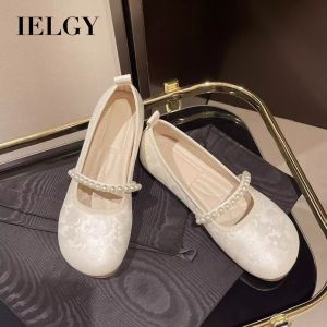 กระโปรงผู้หญิงรองเท้าส้นสูงประดับมุกปักลายสไตล์จีนใหม่รองเท้าผู้หญิงขนาดพิเศษจาก IELGY