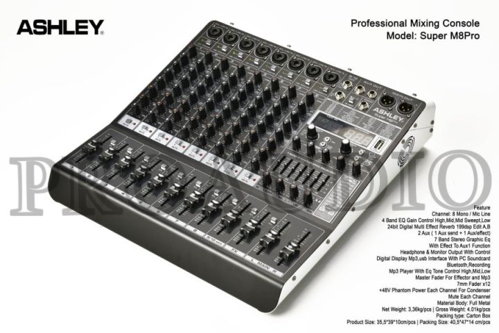 MIXER ASHLEY SUPER M8 PRO SUPERM8 PRO SUPER M 8 PRO ORIGINAL 8Ch New 199dsp