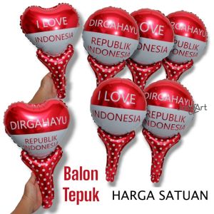 Balon PENTUNGAN Foil HUT RI - Balon Tepuk Pentungan Dirgahayu Indonesia 17an 17 Agustus Merah Putih