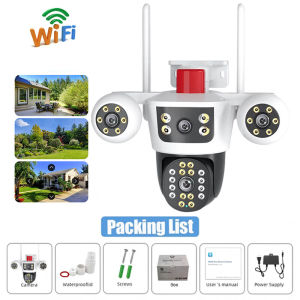 Winicam YS29 Three Screens Two Cameras CCTV Outdoor Waterproof 360 Panoramic No Blind Spots Smart Wifi CCTV Connect to Cellphone PTZ Security Camera