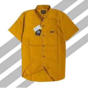 PROMO kemeja pria lengan pendek polos formal casual kerja santai biru wardah