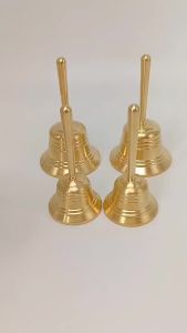 Sacesr Sound-producing Solid Brass Call Bell with Bell Clapper Polishing Hand Bell Crisp Sound Vintage Service Calling Bell Restaurant 2Z6B7
