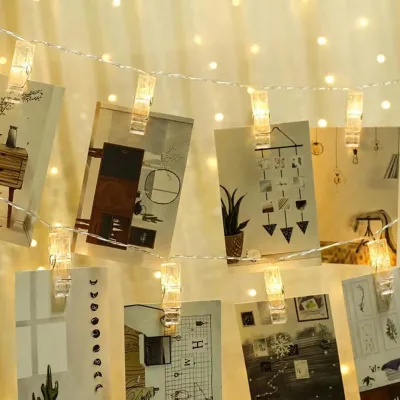 Clip Fairy Lights For Hanging Photos Pictures Cards And Memos LED Photo String Light 10 Clips