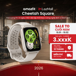 Đồng hồ thông minh Amazfit Cheetah Square - Lưu trữ nhạc - Hàng chính hãng - Bảo hành 12 tháng