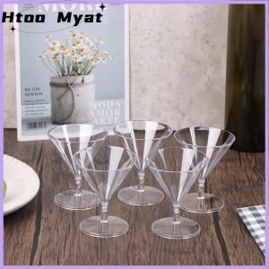tantuoye 5PCS 60ML Disposable Cocktail Plastic Champagne Flutes Cup Dessert Party Goblet Bar Drink Cup Mini Wine Plastic