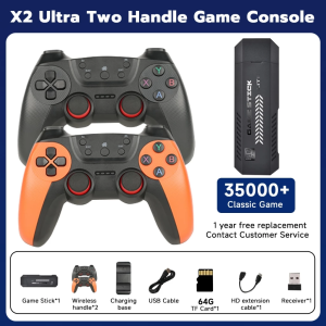 Portable Video Game Stick M8Pro Game Console 4K 6GB Retro Game Console with 2.4G Oual Wireless Handle Controller Supports