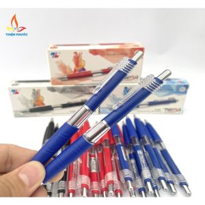 Bút bi Thiên Long 047 [Hộp 10 cây]. Đầu bút 0.7mm có đệm giúp viết 1 cách mền mại THIỆN PHƯỚC