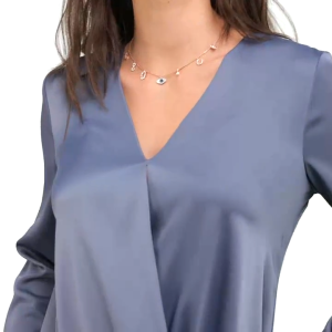 SWAROVSKI Luxury symbol moon infinity hand evil eye and horseshoe blue gemstone pendant necklace S925 sterling silver womens fashion necklace hypoallergenic non-allergic