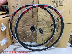 Bộ vành xe đạp 700c Cao 3cm Đan sẵn Moay ơ TIRALPRO cối nổ to Líp thả Phanh U V 5 Bạc đạn 6 cá Cao cấp