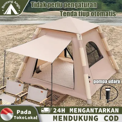 Tenda tiup otomatis 2-4 orang tenda Pompa camping Lipat Tenda Camping Tiup Tiup Udara Tahan Air