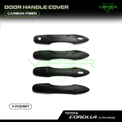 Toyota Corolla Cross CHROME BLACK CARBON Door Handle Cover Accessories Bodykit Hybrid 2022 2023 2024 2025 2026