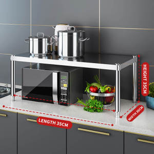 304 stainless steel household kitchen shelf single-layer microwave oven shelf