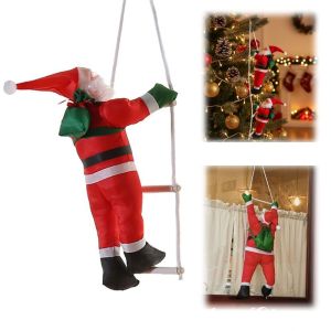 MODERNLUX Thang dây Đồ trang trí hình ông già Noel. Đồ trang trí mềm mại có thể treo. Ông già Noel màu đỏ Đồ trang trí treo tường dịp Giáng sinh. Đồ trang trí cây thông Noel Đồ trang trí cây thông Noel