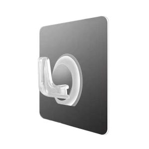 Transparent Self Adhesive Wall Hooks Strong Hold Waterproof No Trace Damage Free for Home Use