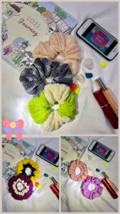 Scrunchies - Dây cột tóc đẹp Handmade phong cách Hàn Quốc - phong cách Tiểu Thơ làm bằng len - sợi | Hàng sẵn - Ảnh thật