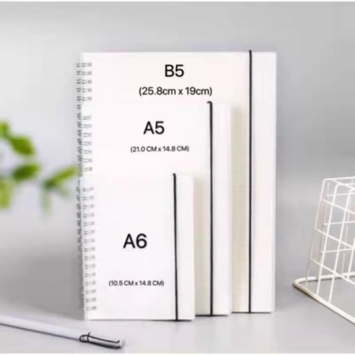 A6 A5 B5 Muji Style STANDARD Notebook With Garter Grid Dotted Plain 