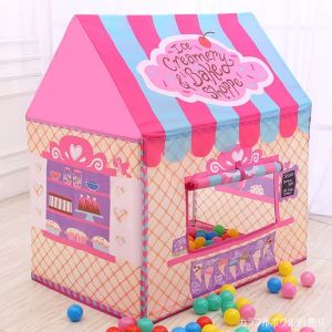 SG seller* Clubhouse Tent Kids Play Tents for Boys School Toys for Indoor and Outdoor Games Children Playhouse with Roll-up Door and Windows