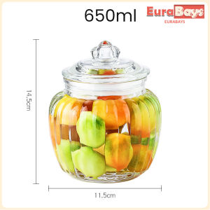 E.B. Glass Sealed Cans Food Storage Jar Spice Bottle Storage Transparent Jar Bottle Large Capacity 650ml 1250ml 2200ml
