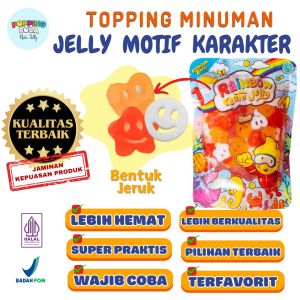 Jelly Motif Karakter Topping Minuman - Jelly Bentuk Smile Cocok Untuk Semua Minuman | Popping Boba Meletus Pecah Dimulut Nata Jelly