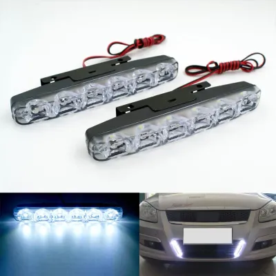 ไฟDaylight 6LED ไฟกลางวัน กลางคืน รถยนต์ กันน้ำ ไฟตักหมอก 12v สีขาว